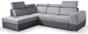 Canapea colțar extensibilă în L MATRIX gri cu spațiu de depozitare, stânga