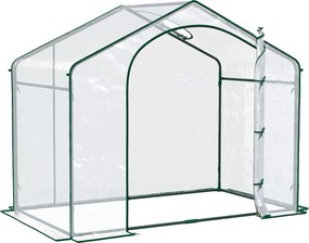 Outsunny Sera Cabina Portabila 6' x 3' x 6', Folie PE, Sera de Gradina cu Cadru de Otel, Usa cu Fermoar, Aerisire Superioara, pentru Flori, Legume, Puieti, Plante Tropicale, Verde | Aosom Romania