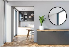 Oglinda de baie Venti Rund 70 cm negru