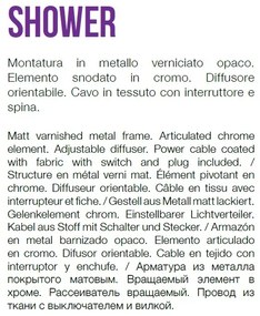 Aplica directionabila SHOWER AP1 NERO 179643