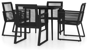 3099156 vidaXL Set de mobilier pentru grădină, 5 piese, negru