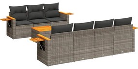 3259050 vidaXL Set canapele de grădină cu perne, 8 piese, gri, poliratan