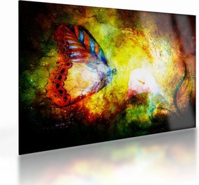 Tablou pe sticlă - Fluture spațial (70x50 cm)