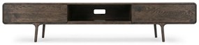 Comodă TV maro din lemn de stejar 220x45x45 cm Fawn – Gazzda