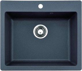 Chiuveta compozit Inter Ceramic finisaj granit gri 57x50 cm cu orificiu baterie