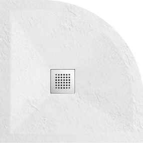 Cadita dus semirotunda Balneo Stone Tray din compozit 90x90 alb