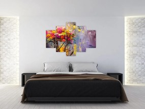 Tablou - Roată cu flori (150x105 cm)