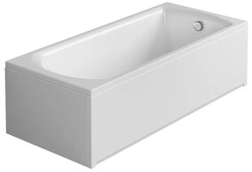 Pachet cada rectangulara Radaway Kea 160x75 cm alb, panou frontal si lateral, sifon cada si capac crom