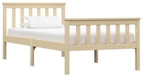 283221 vidaXL Cadru de pat, natural, 100 x 200 cm, lemn masiv de pin