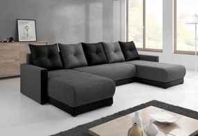 Expedo Canapea în formă de U DESIGNIA, 286x146, Microfibră, microfibră10_04, gri/negru