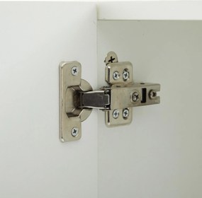 Vitrină lucioasă cu iluminare LED, 1 raft de sticlă, 45x35x160 cm, Alb