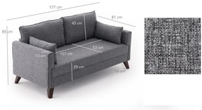 Canapea cu 2 Locuri Bella Sofa For 2 Pr, Gri