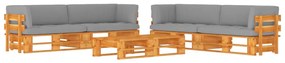 3067023 vidaXL Set mobilier paleți, 6 piese, maro miere, lemn de pin tratat