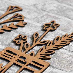 DUBLEZ | Sticker flori 3D din lemn