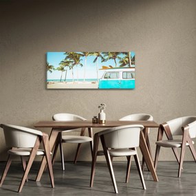 Tablou - Vintage, furgonetă, plajă (120x50 cm)