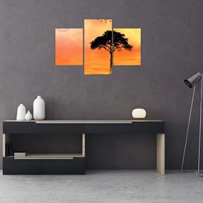 Tablou cu copac în apus de soare (90x60 cm)