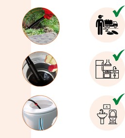 Set de curățare țevi Premium, 15 m, negru Jurhan