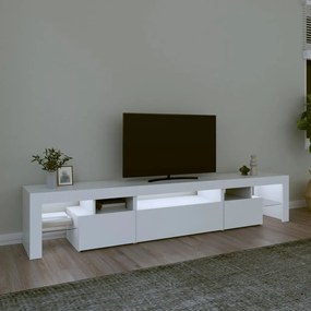 Comode TV cu lumini LED, alb   215x36,5x40 1, Alb, 215 x 36.5 x 40 cm