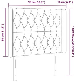 Tablie de pat cu aripioare gri deschis 93x16x118 128 cm catifea 1, Gri deschis, 93 x 16 x 118 128 cm