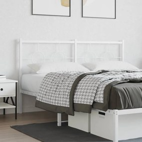 376309 vidaXL Tăblie de pat metalică, alb, 150 cm
