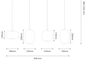 Lustră LED pe cablu VASO LED/15W/230V auriu/fumuriu