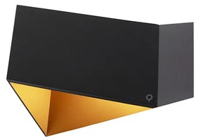 Lampa de perete de design neagra cu auriu - Fold