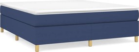 vidaXL Pat box spring cu saltea, albastru, 180x200 cm, material textil