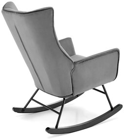 Fotoliu tip balansoar Bazalto velvet gri H92 cm