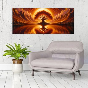 Tablou – Arbore în soare sângeriu (120x50 cm)