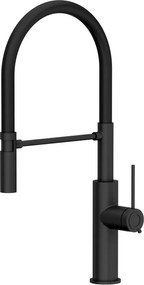 Baterie bucatarie cu pipa flexibila Quadron Unique Q-Line Slim Gemma finisaj negru carbon