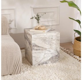 Măsuță laterală KUP 50x45 cm decor marmorat