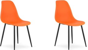 Set 2 scaune portocalii OSAKA cu picioare negre