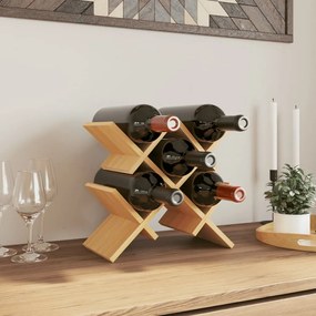 373373 vidaXL Raft de vin, pentru 5 sticle, 41x15x25 cm, bambus