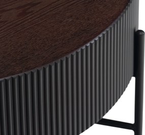 Măsuță de cafea pentru living Corbi 80 cm - nuc închis / negru mat