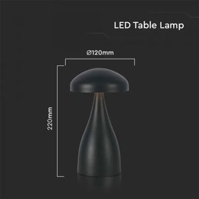 Lampă de birou LED reglabilă, reîncărcabilă, 1W, 5V, 3000-6000K, 1800 mAh, negru