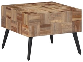 vidaXL Măsuță de cafea, gri, 55x55x40 cm, lemn masiv de tec reciclat