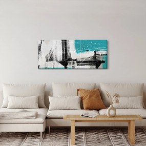 Tablou - Abstract turcoaz (120x50 cm)