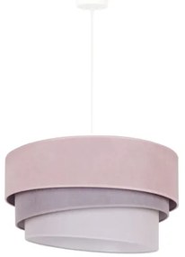 Lustră pe cablu Duolla TRIO 1xE27/15W/230V d. 45 cm roz/gri/alb