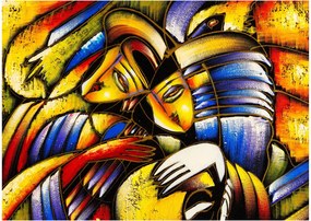 Tablou - Pictură în ulei, îndrăgostiții (70x50 cm)