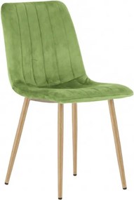 Scaun de catifea verde deschis LAVA