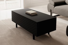 Măsuță de cafea Scalia II 120 2K cu spațiu de depozitare - negru mat / picioare negre