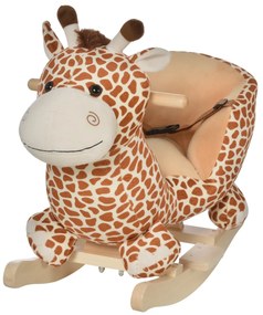 HomCom leagan din lemn, balansoar pentru copii in forma de girafa, jucarii pentru copii 60x33x45 cm | AOSOM RO