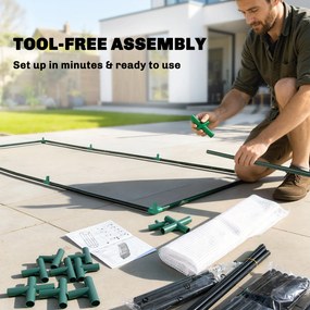 Outsunny Seră cu folie PE tip plasă, seră de folie rezistentă la iarnă din oțel, seră 200 x 100 x 80 cm Alb | Aosom Romania