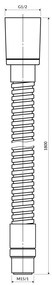 Omnires furtun de dus 180 cm alb 062MWM
