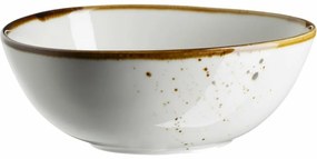Mäser Bol oval Pintar Puncte maro alb 15,5 x 13,5cm, M
