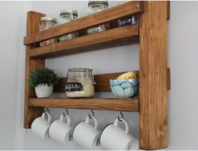 Raft de perete pentru bucatarie, seria wood, Homs, 45x34x10 cm, lemn natur,700014