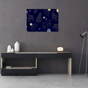 Tablou pe sticlă - Universul (70x50 cm)