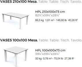 Masa dining de exterior / interior design modern premium VASES 210x100cm