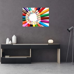 Tablou pe sticlă creioane (70x50 cm)