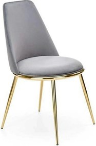 Scaun K460, gri/auriu, stofa catifelata/metal, 49x54x84 cm